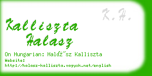 kalliszta halasz business card